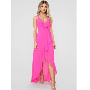 Pink Chiffon Maxi Dress